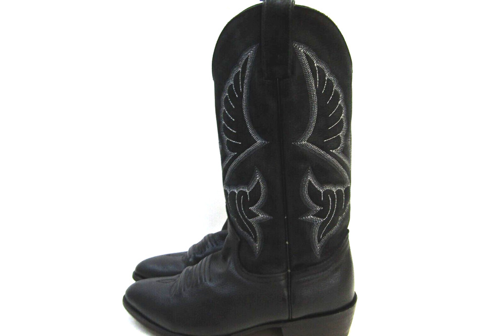 Circle G Mens Size 8.5 D Black Leather Cowboy Western Boots